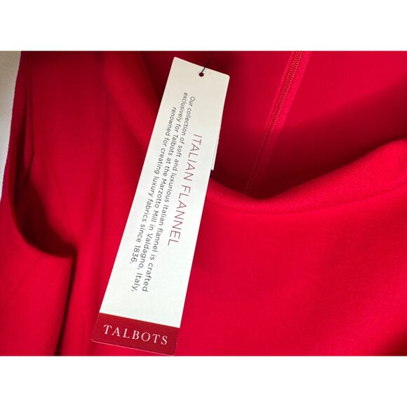 NWT Talbots Italian flannel red holiday sleeveless bateau neckline dress 16 p - Picture 11 of 15